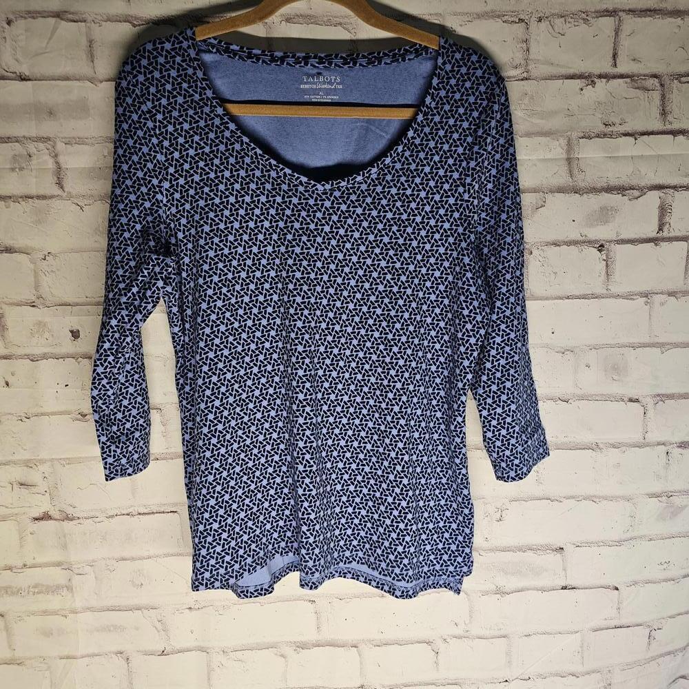 Talbots Weekender Blue Print Shirt